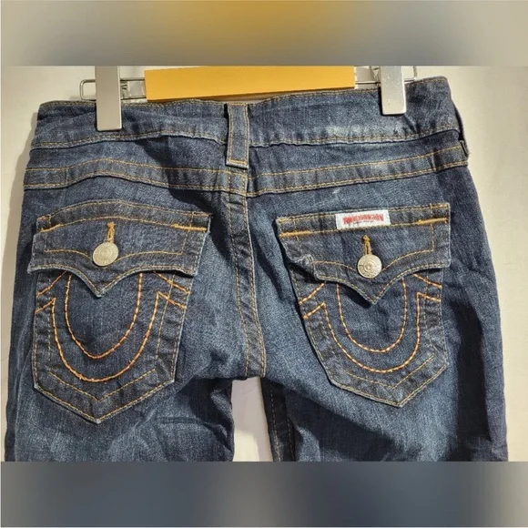 True Religion Women's Dark Blue Boots Cut Jeans Size 27X29 - Picture 4 of 6